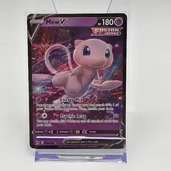 Pokemon Mew V 060/159 Fusion Strike Ultra Rare Crown Zenith Holo Full Art Card - Image 1