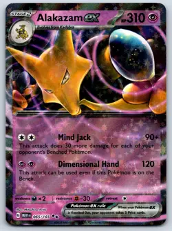 Alakazam ex - Scarlet Violet 151 EN 065/165 Double Rare Pokemon Card NM - Image 1