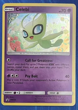 Celebi SM224 Sun & Moon Black Star Promo Holo Pokemon Card NM - Image 1