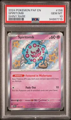 Shiny Spiritomb Baby Shiny PSA 10 Pokemon Paldean Fates 158/091 - Image 1