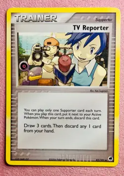 TV Reporter | 82/101 EX Dragon Frontiers | 2006 Pokemon TCG Card Non Holo | LP - Image 1