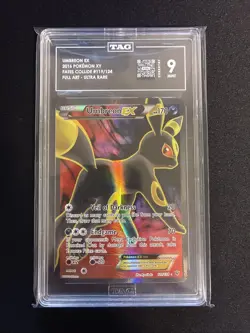 TAG 9 MINT 2016 Umbreon EX (Full Art) 119/124 XY Pokemon PSA Fates Collide MINT - Image 3