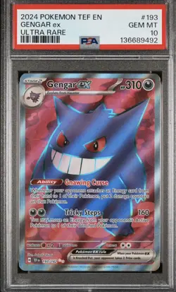 GENGAR ex 😈 2024 POKEMON TEMPORAL FORCES 😈ULTRA RARE #193 PSA 10 - Image 1