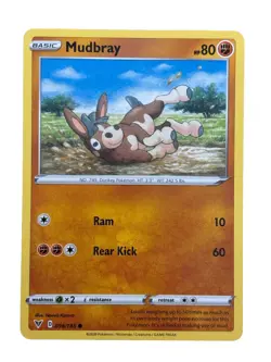 New: 2020 Pokemon TCG Mudbray 096 Swsh04: Vivid Voltage Regular Common - Image 1