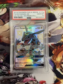 Pokemon 2018 Rayquaza GX 177A/168 Full Art Alternate Art Holo Promo PSA 10 - Image 2