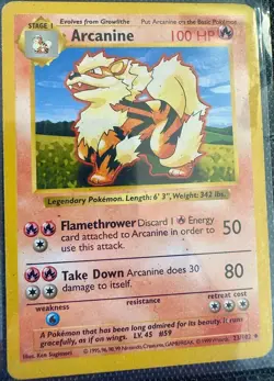 Pokemon TCG *1999 Base Set Shadowless Arcanine #23/102* - Image 1
