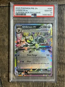 Pokemon Prismatic Evolutions Umbreon ex 060/131 Surprise Box Stamped PSA 10 - Image 1