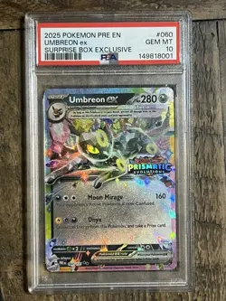 Pokemon Prismatic Evolutions Umbreon ex 060/131 Surprise Box Stamped PSA 10 - Image 2