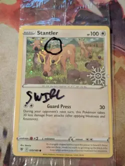 Stantler ~SWIRL~ 125/189 Factory Sealed Snowflake Stamped Cosmo Holo Pokemon NM - Image 2