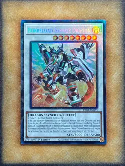 Yugioh Borreload Savage Dragon RA01-EN033 Prismatic Collector Rare 1st Ed LP - Image 1