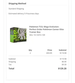 Pokemon Mega Evolution PERFECT ORDER Pokemon Center ETB Confirmed 1 ETB PRESALE - Image 1