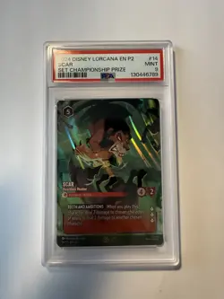 Disney Lorcana Scar Heartless Hunter 14/P2 Set Championship Prize PSA 9 - Image 1