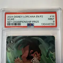 Disney Lorcana Scar Heartless Hunter 14/P2 Set Championship Prize PSA 9 - Image 2
