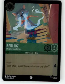 Disney Lorcana Archazia's Island Cold Foil Berlioz Kischievous Kitten 99 NM/NP - Image 1