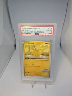 2025 POKEMON SVP EN-SV BLACK STAR PROMO ILLUSTRATION CONTEST 2024 PIKACHU PSA 8 - Image 1