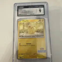 Pikachu Illustration Contest 2024 Winner Promo 214 NM CGC 9 Pokemon 🔥 - Image 1