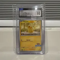 Pikachu Pokemon CGC Gem Mint 10 - 214 Illustration contest 2024 winner - Image 1