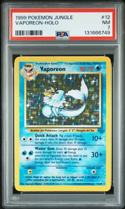 1999 POKEMON JUNGLE #12 VAPOREON-HOLO PSA 7 - Image 1