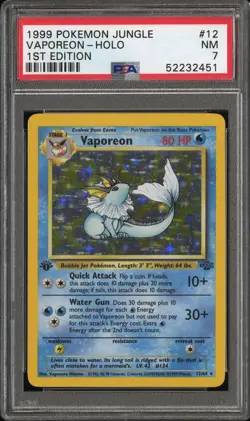 1999 Pokemon Jungle #12 Vaporeon-Holo 1st Edition PSA 7 - Image 1