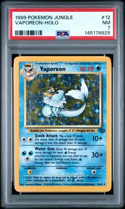 1999 POKEMON JUNGLE #12 VAPOREON-HOLO PSA 7 - Image 1