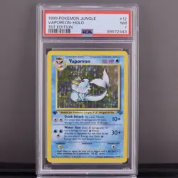 1999 Pokemon Jungle Vaporeon 1st Edition Holo 12/64 PSA 7 - Image 1