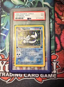Pokemon 1999 Jungle Vaporeon 12/64 Holo 1st Edition PSA 7 - Image 1