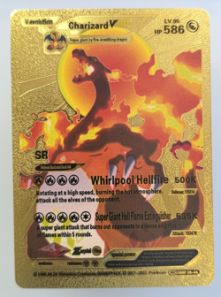 Pokemon Charizard VMAX 586hp Gold Foil Fan Art Collector Card TCG - Image 1