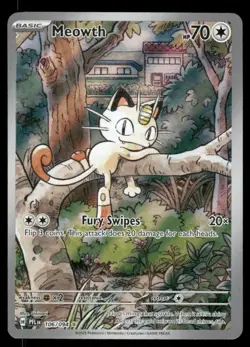 Pokemon Cards Meowth 106/094 Phantasmal Flames Illustration Rare NM - Image 1