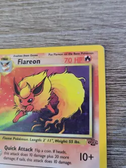Holo Flareon Pokemon Card 3/64 Jungle Foil 1999 Vintage TCG WOTC MP - Image 2