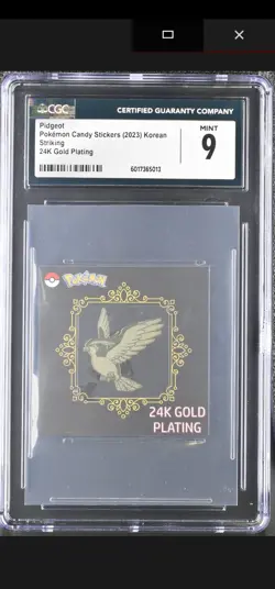 Pokemon Pidgeot Korean Striking Popping Candy 24k Gold Plated Sticker NM - Image 1