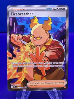 Pokemon Firebreather Trainer 119/094 Holo Ultra Rare Full Art Phantasmal Flames - Image 1