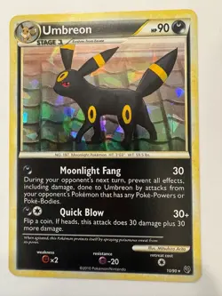 Pokemon HGSS Undaunted Umbreon 10/90 Rare Cracked Ice HOLO 2010 LP - Image 1