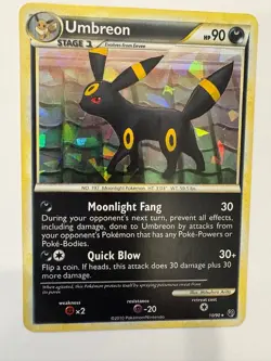 Pokemon HGSS Undaunted Umbreon 10/90 Rare Cracked Ice HOLO 2010 LP - Image 2