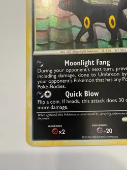 Pokemon HGSS Undaunted Umbreon 10/90 Rare Cracked Ice HOLO 2010 LP - Image 5