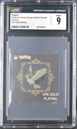 Pidgeot Pokemon Candy Stickers Korean Striking 24k Gold Plating CGC 9 - Image 1