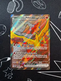 Team Rocket's Moltres EX 208/182 Pokemon TCG Destined Rivals Ultra Rare STAMPED - Image 1