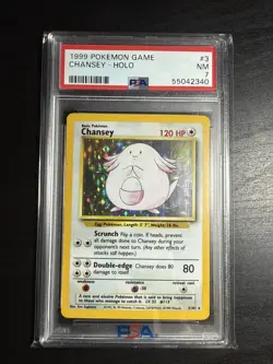 1999 POKEMON GAME #3 CHANSEY - HOLO PSA 7 - Image 1