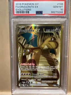 Pokemon XY 2016 FA Dragonite EX Evolutions #106 PSA 10 - Image 1