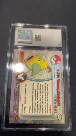 topps Pokemon TV Animation Edition Series 1 Rainbow Foil #70 Weepinbell CGC 10 - Image 2