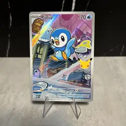 Pokemon First Partner Illustration Rare Piplup 30th Anniversary-NM - Image 1
