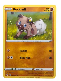 New: 2020 Pokemon TCG Rockruff 094 Swsh04: Vivid Voltage Regular Common - Image 1