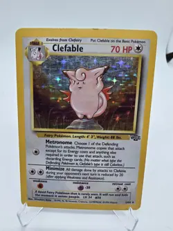 Clefable 1/64 Jungle Set Rare Holo Pokemon TCG 1999 Mitsuhiro Arita LP - Image 1