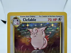 Clefable 1/64 Jungle Set Rare Holo Pokemon TCG 1999 Mitsuhiro Arita LP - Image 2