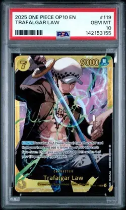 PSA 10 - 2025 One Piece Royal Blood Trafalgar Law #OP10-119 - Secret Rare - Image 1