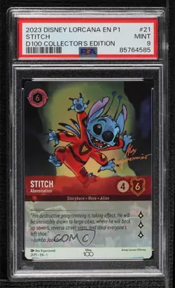 2022-Current Disney Lorcana - Promos Foil Stitch Abomination #21 PSA 9 MINT - Image 1