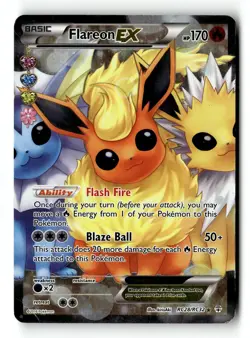 Pokemon Card Flareon EX LP Generations: Radiant Collection Ultra Rare RC28/RC32 - Image 1
