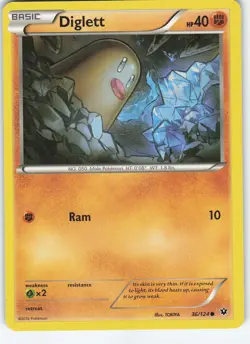 Diglett 36/124 Common Regular XY - Fates Collide LP Pokemon - Image 1
