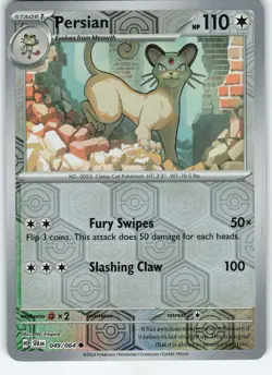 Persian - 049/064 SV: Shrouded Fable Common Reverse Holo MP Pokemon - Image 1