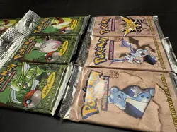 1999 WOTC Pokemon 6 Jungle + 3 Fossil Unlimited Sealed Booster Packs Lot – Heavy - Image 2