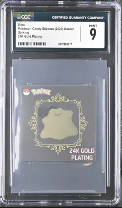 Ditto Pokemon Candy Stickers Korean Striking 24k Gold Plating CGC 9 - Image 1